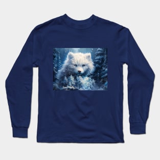 Winter White Wolf Long Sleeve T-Shirt